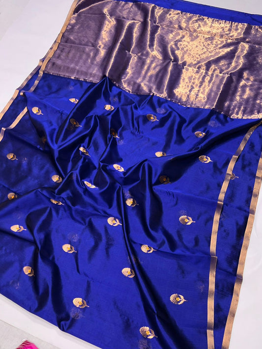 Pure Chanderi Silk Saree : Handloom Woven