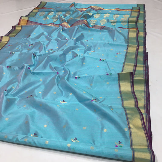 Pure Chanderi Silk Saree : Handloom Woven