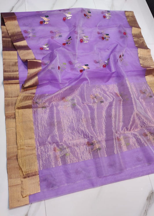 Pure Chanderi Silk Saree : Handloom Woven