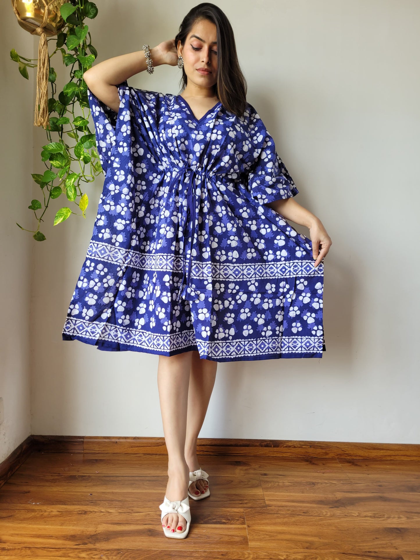 Kaftan Short : Hand Block Printed Cotton