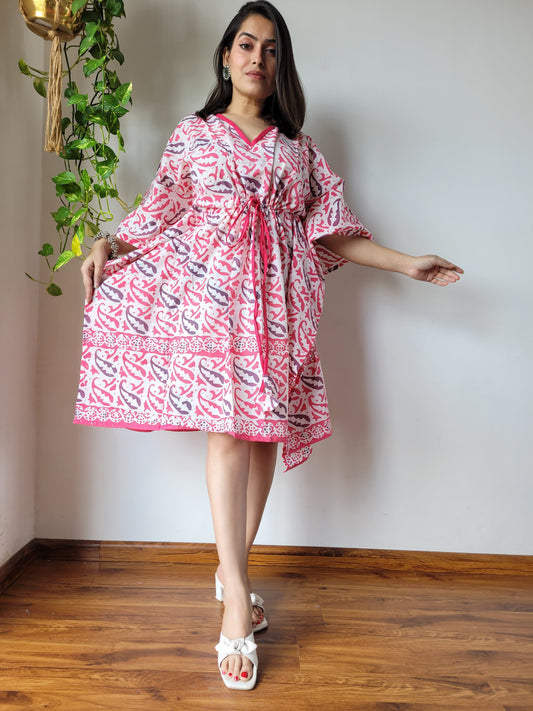 Kaftan Short : Hand Block Printed Cotton