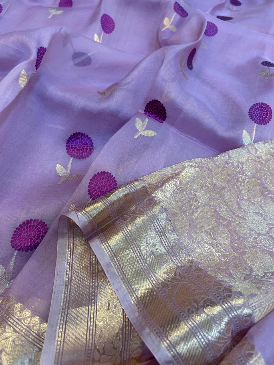 Pure Kora Silk Saree : Gold Zari