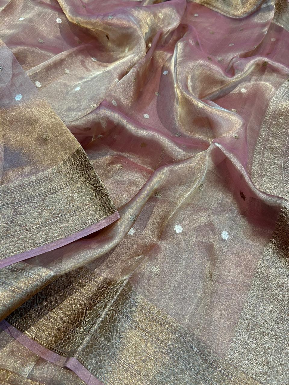 Pure Tissue Silk Saree : Antique Zari