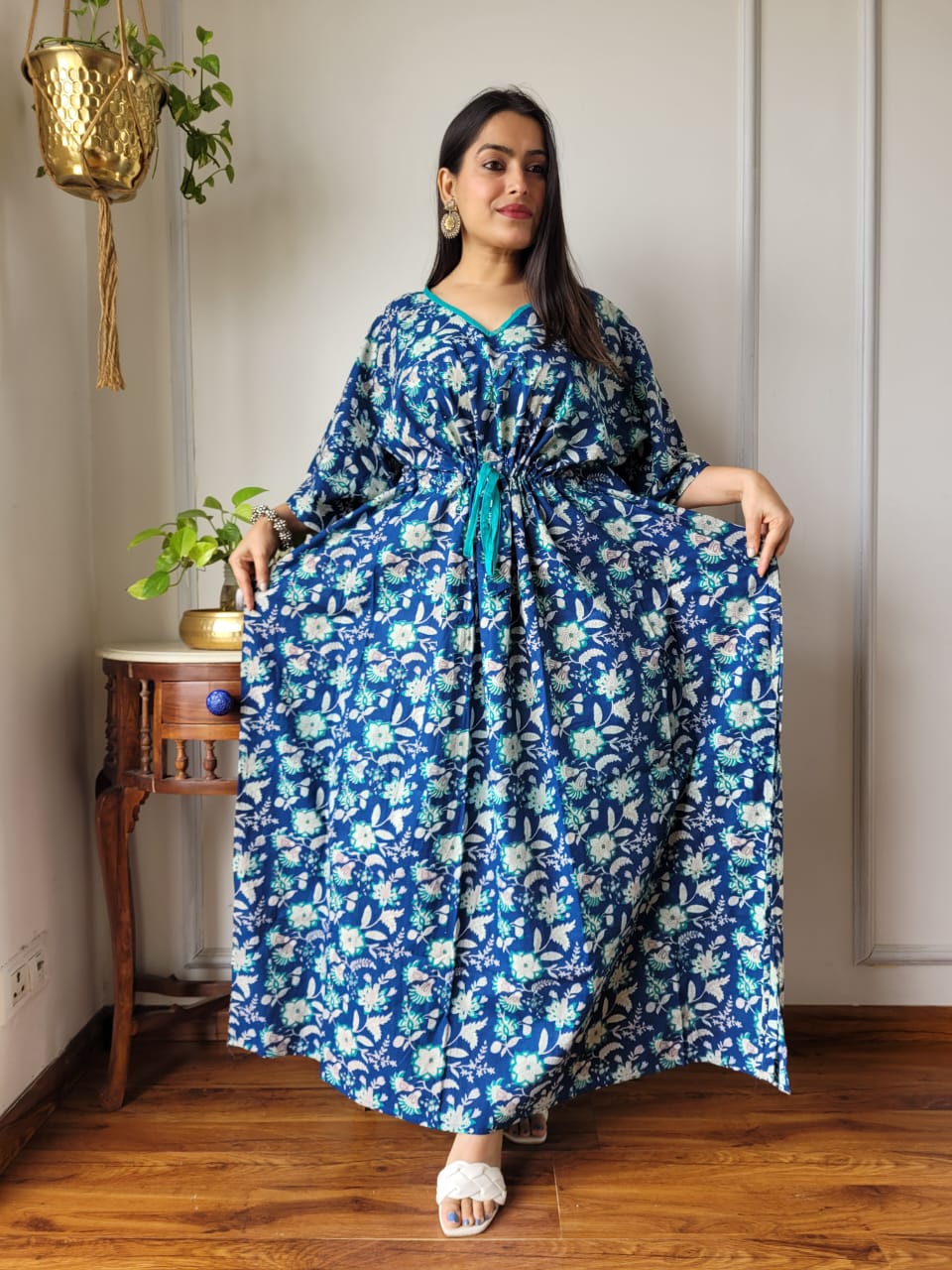 Kaftan : Cotton Printed with Natural Color