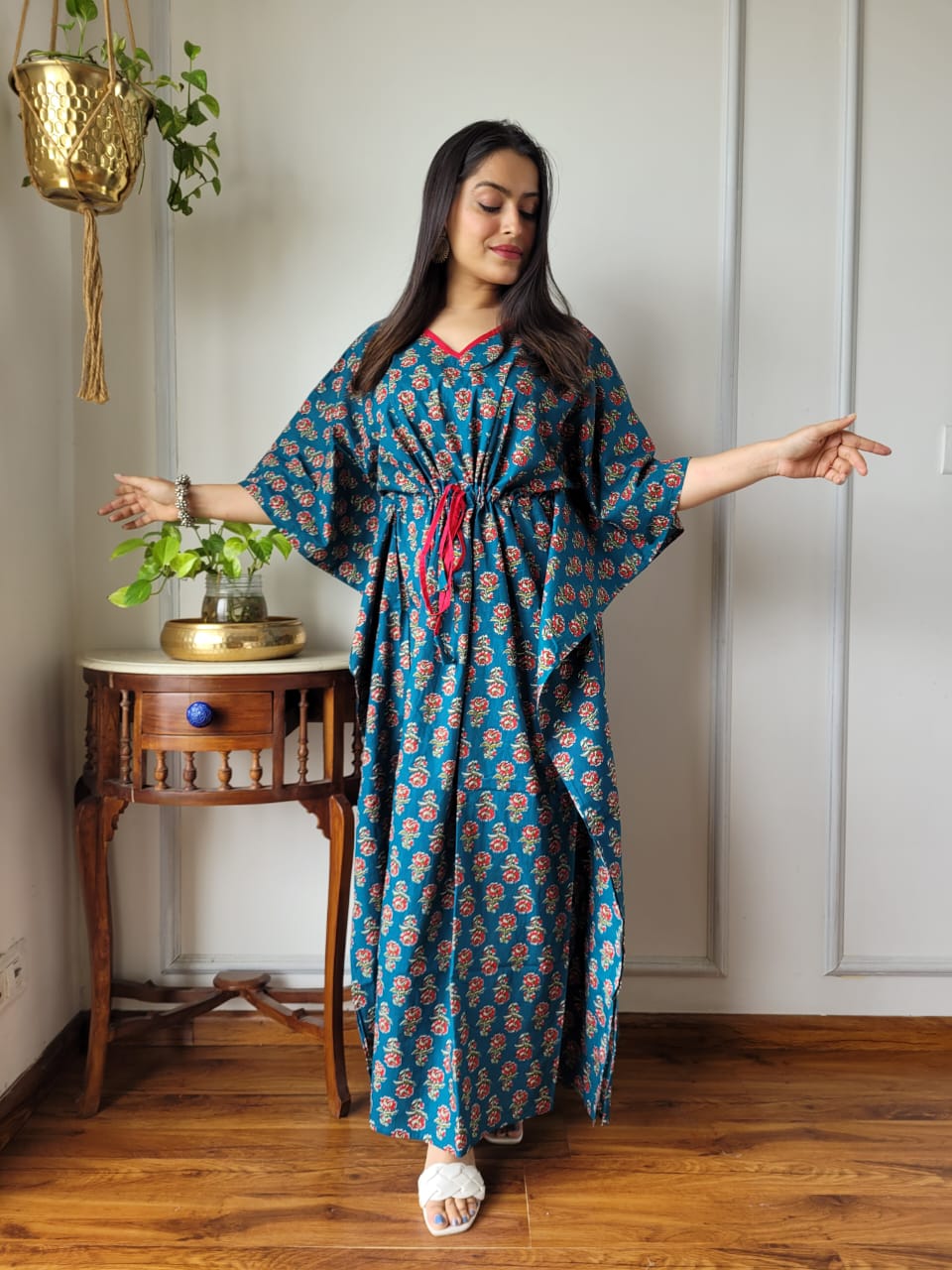 Kaftan : Cotton Printed with Natural Color