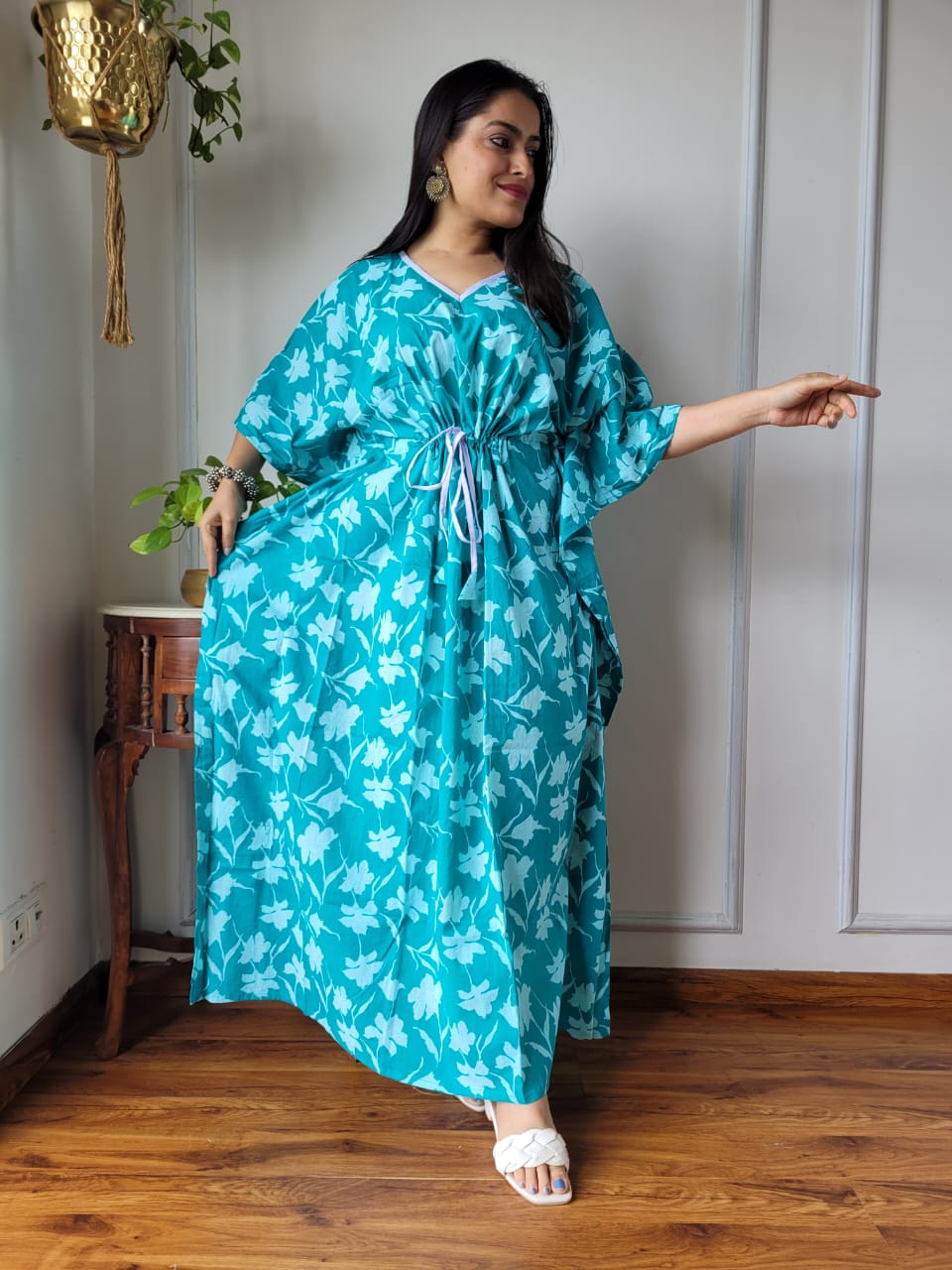 Kaftan : Cotton Printed with Natural Color