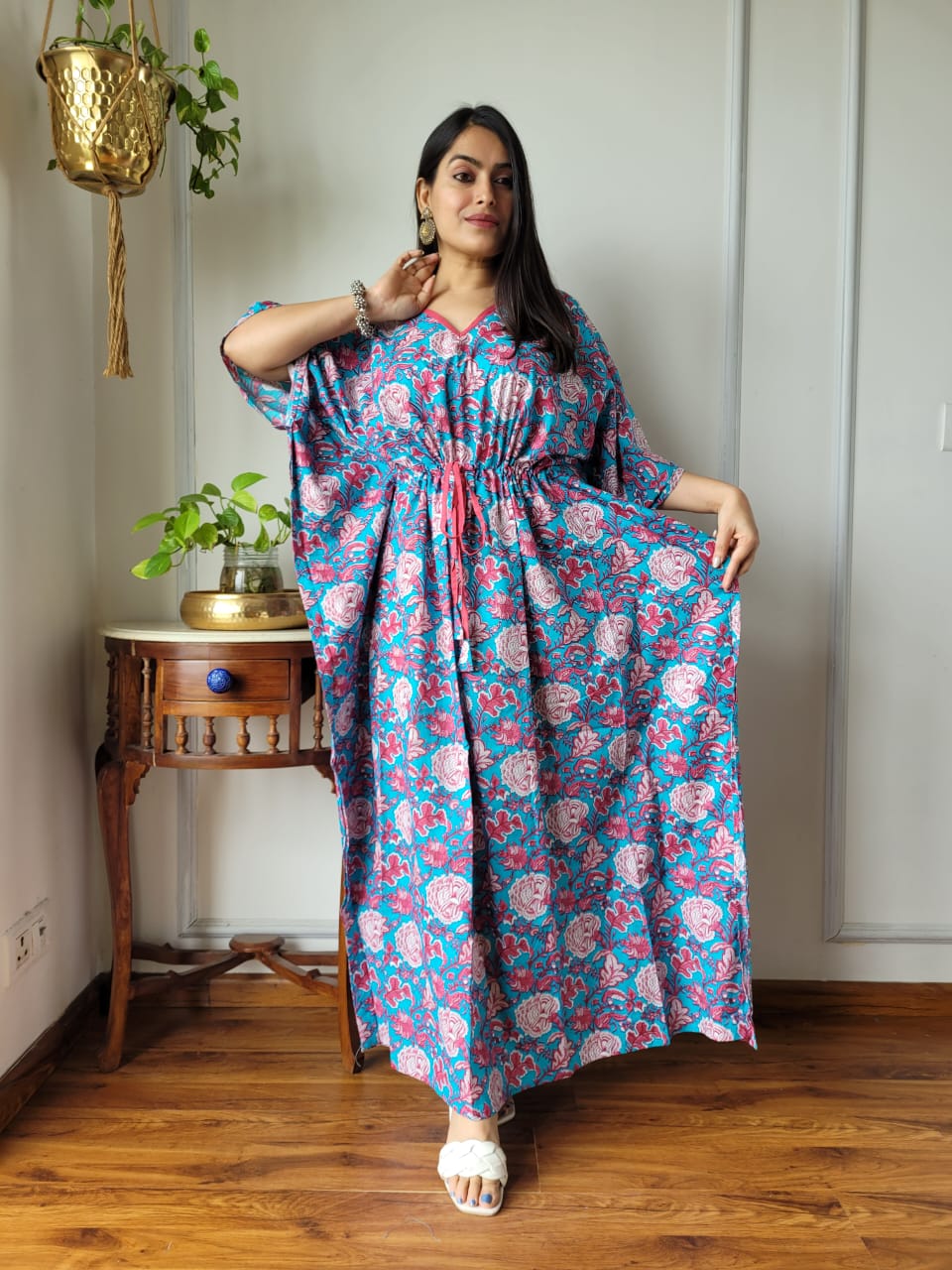 Kaftan : Cotton Printed with Natural Color