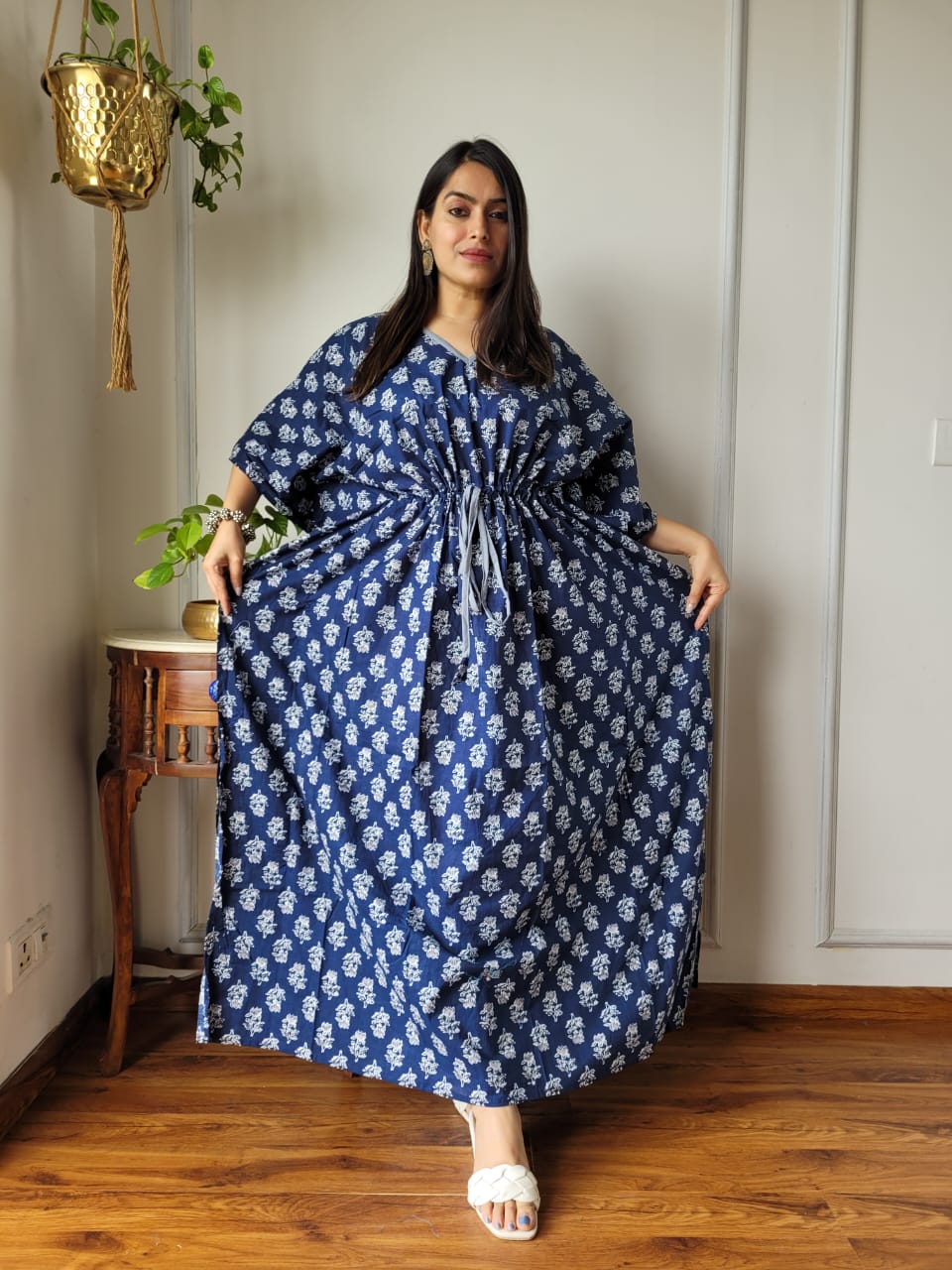 Kaftan : Cotton Printed with Natural Color