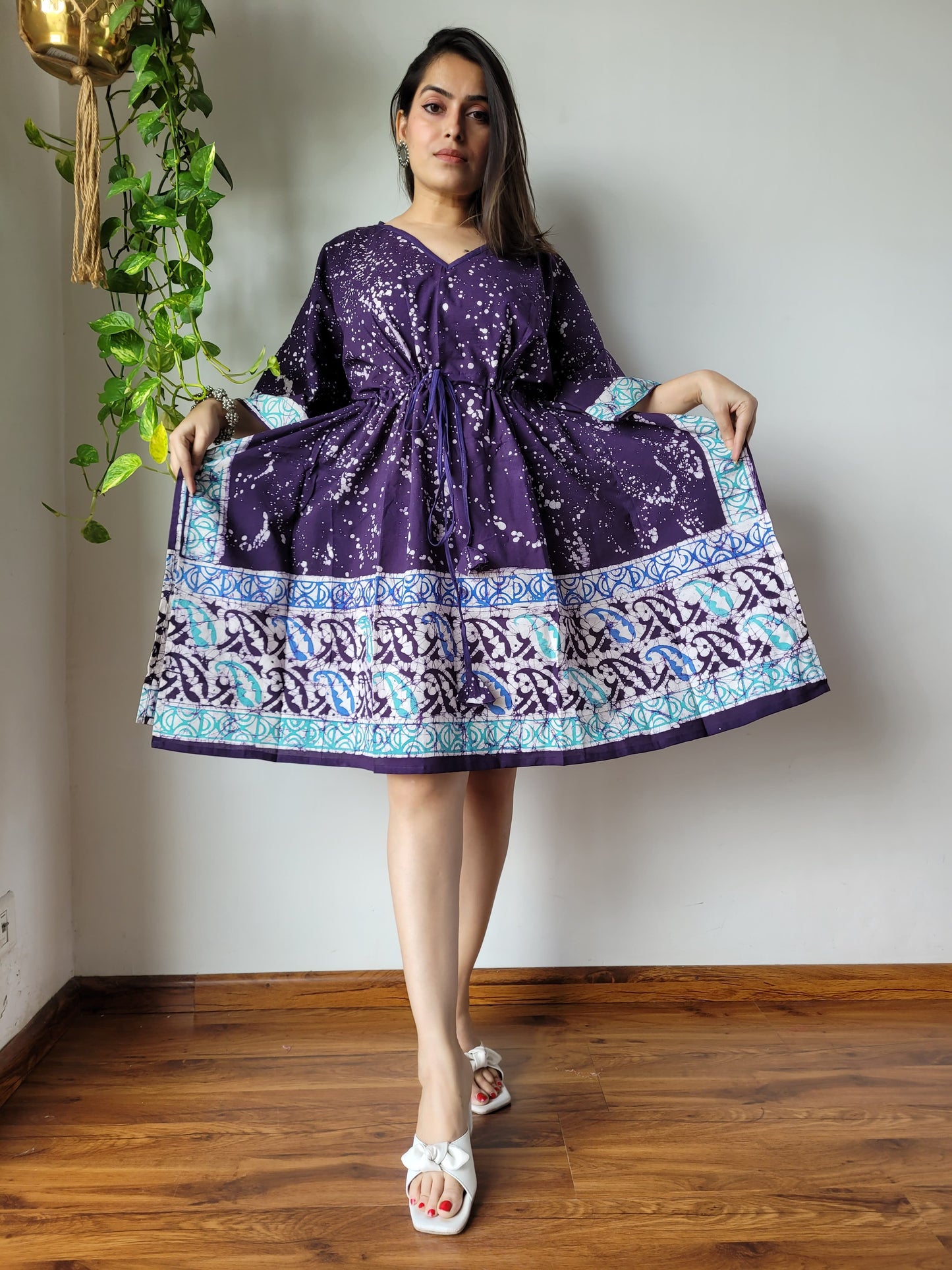 Kaftan Short : Hand Block Printed Cotton