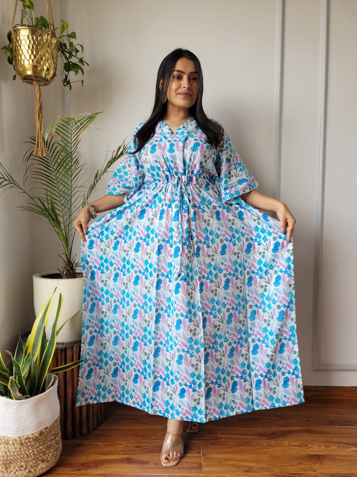 Kaftan : Cotton Printed with Natural Color