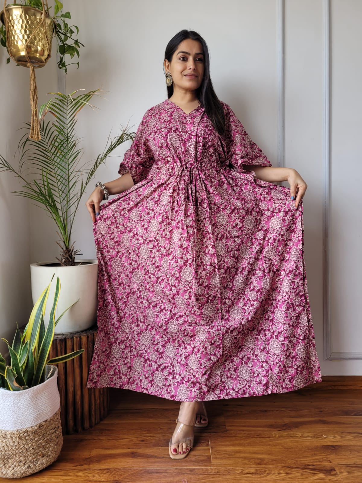 Kaftan : Cotton Printed with Natural Color