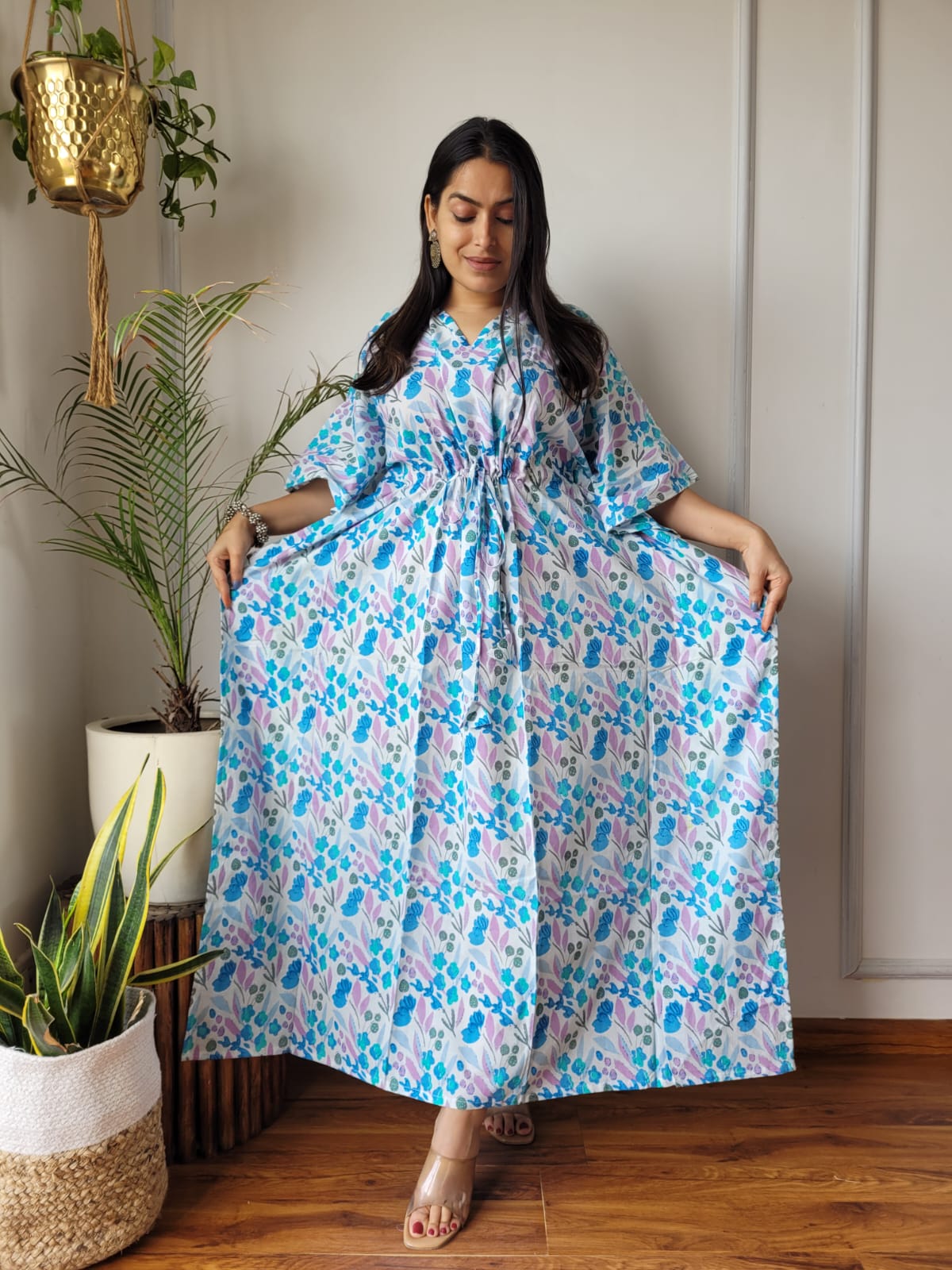 Kaftan : Cotton Printed with Natural Color