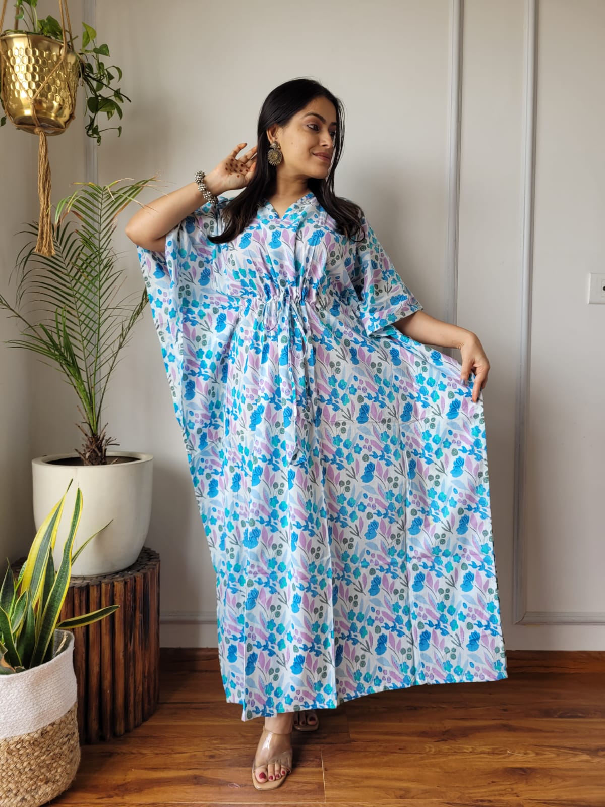 Kaftan : Cotton Printed with Natural Color