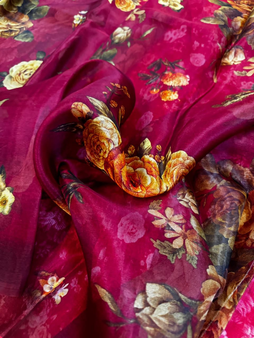 Pure Organza Silk Saree : Digital Print