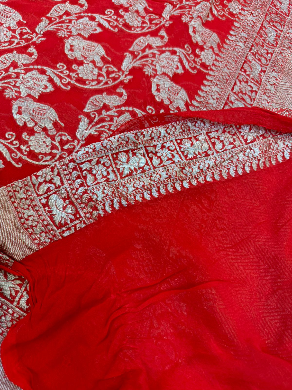 Pure Khaddi Georgette Saree : Pichwai Pattern