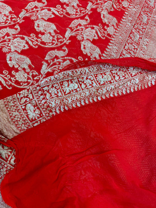 Pure Khaddi Georgette Saree : Pichwai Pattern