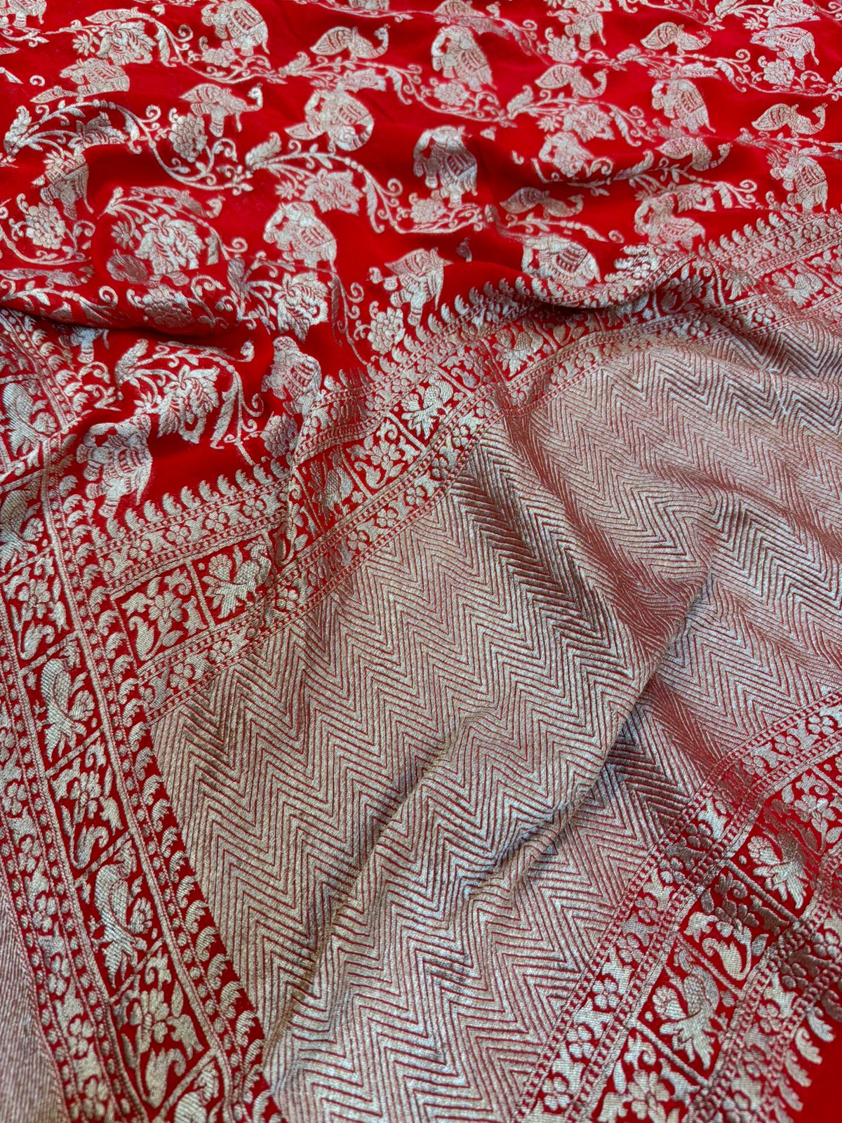 Pure Khaddi Georgette Saree : Pichwai Pattern