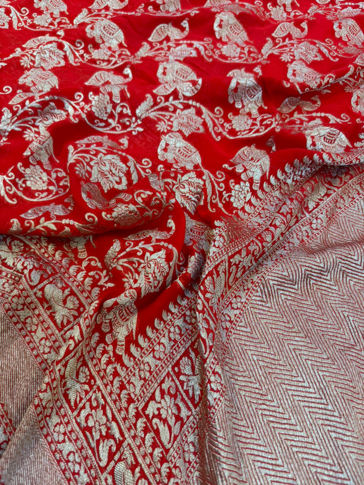 Pure Khaddi Georgette Saree : Pichwai Pattern