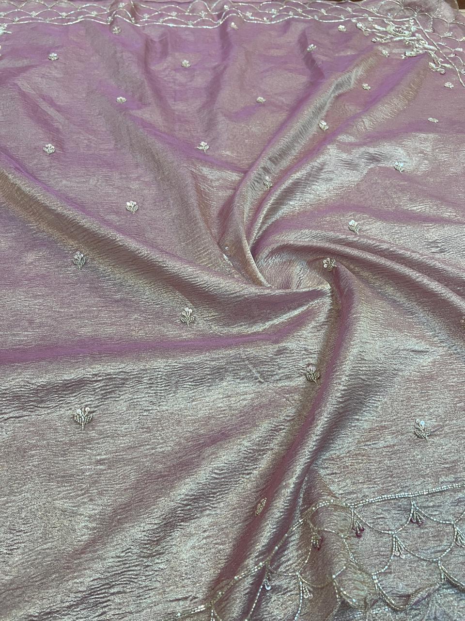 Pure Tissue Silk Saree : Hand Embriodery