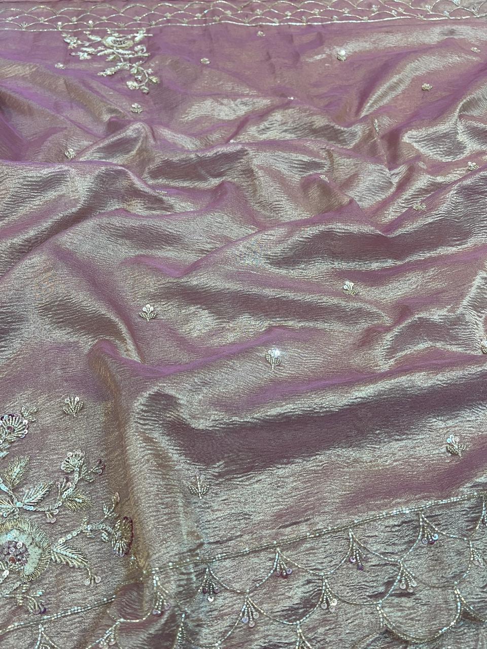 Pure Tissue Silk Saree : Hand Embriodery