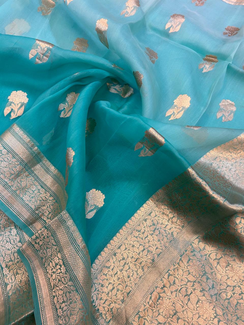 Pure Kora Silk Saree : Gold Zari