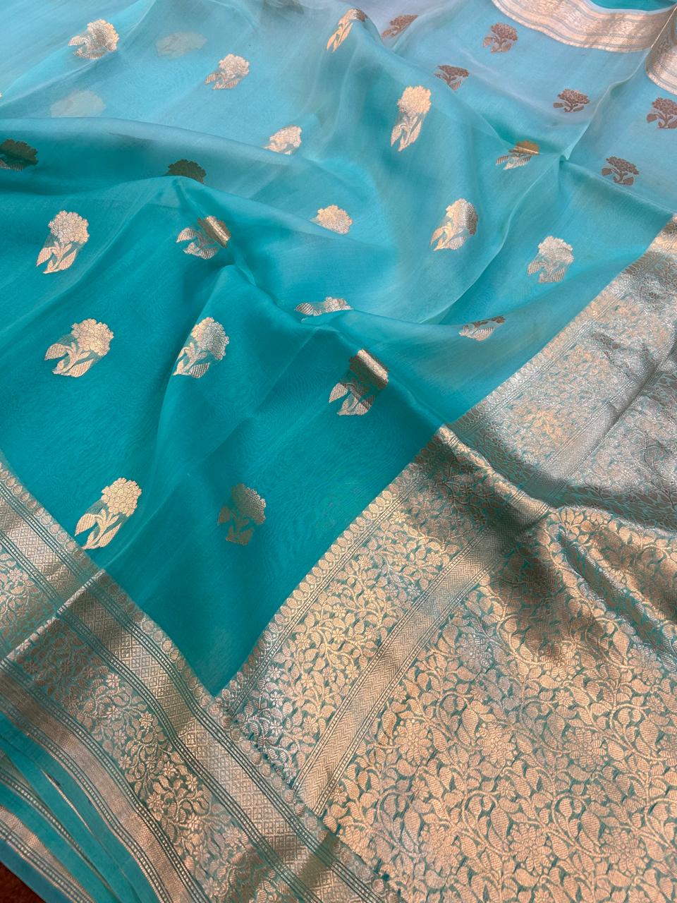 Pure Kora Silk Saree : Gold Zari