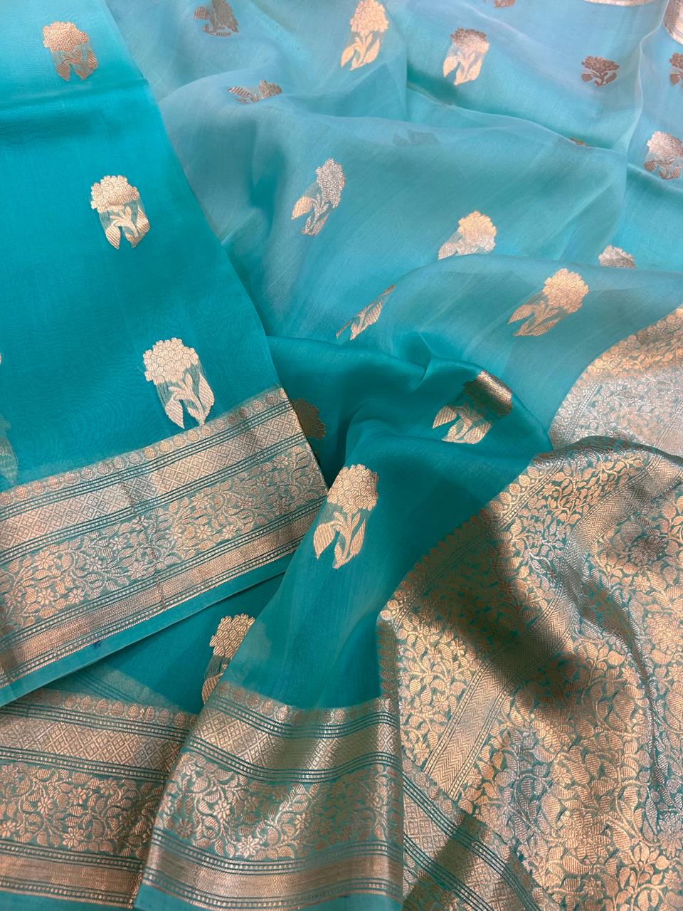 Pure Kora Silk Saree : Gold Zari