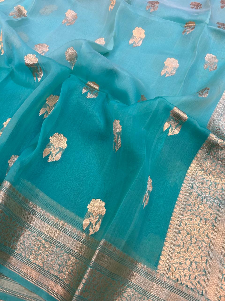 Pure Kora Silk Saree : Gold Zari