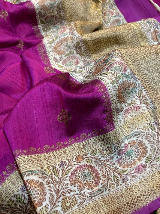 Pure Tussar Silk Saree : Meenakari