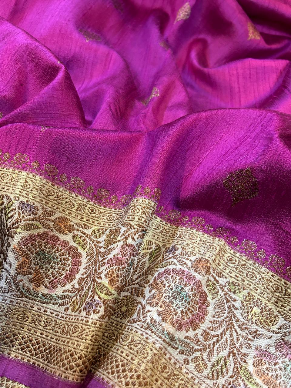 Pure Tussar Silk Saree : Meenakari