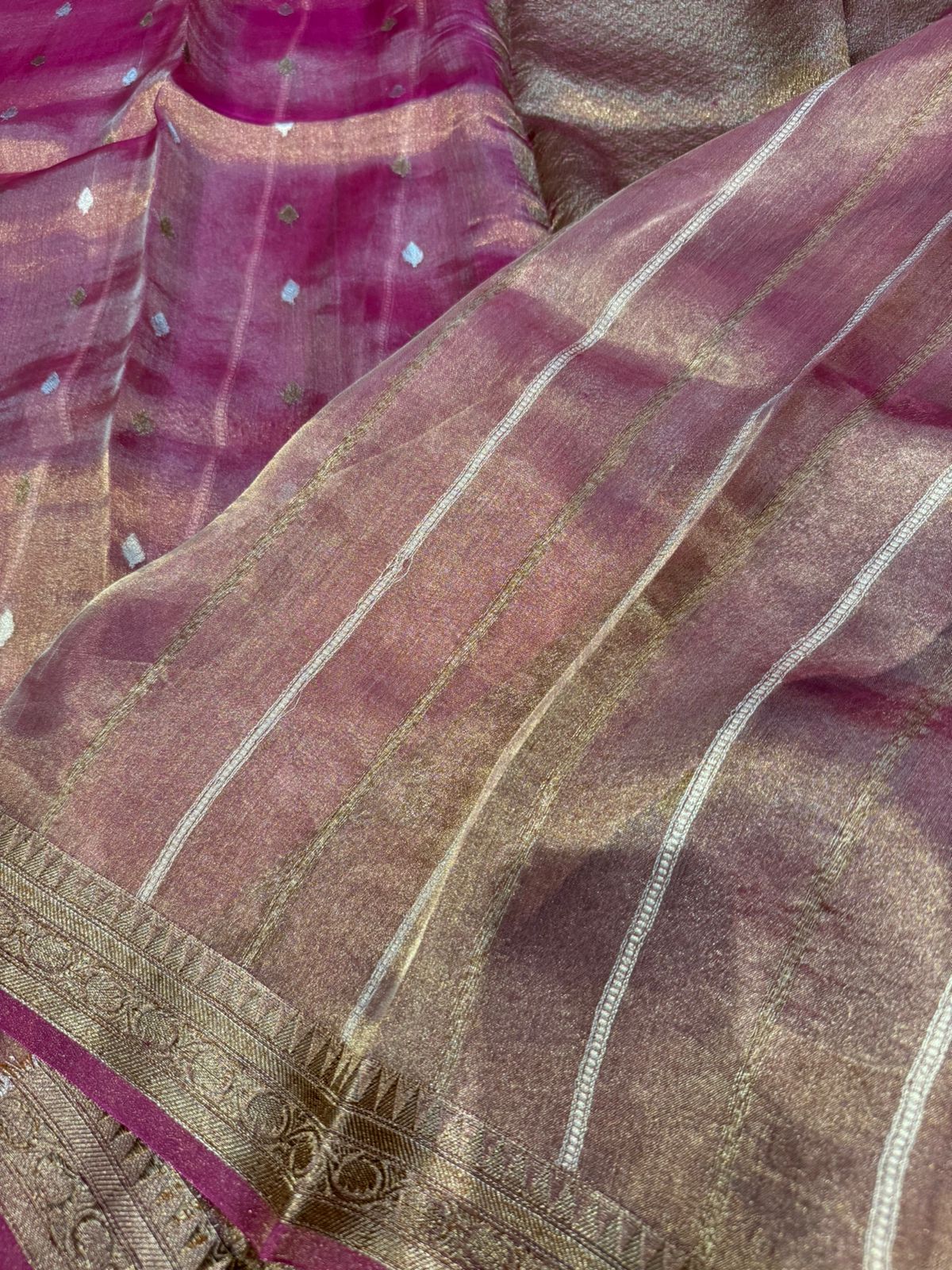 Pure Tissue Silk Saree : Antique Zari