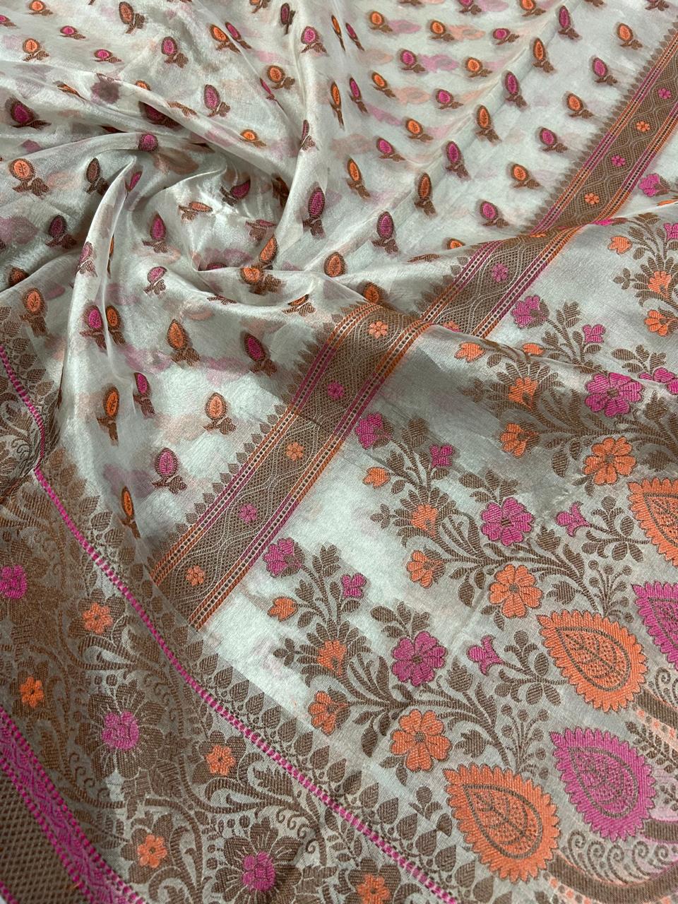 Pure Tissue Silk Saree : Meenakari Weaving