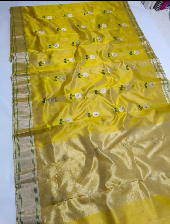 Pure Chanderi Silk Saree : Handloom Woven