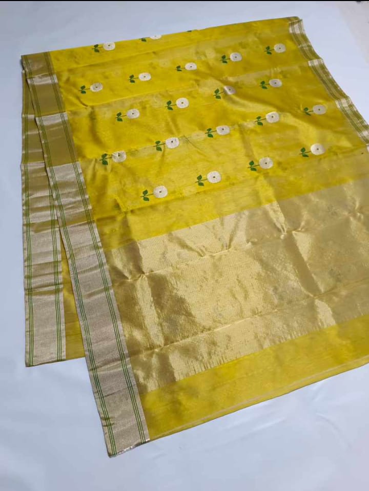 Pure Chanderi Silk Saree : Handloom Woven